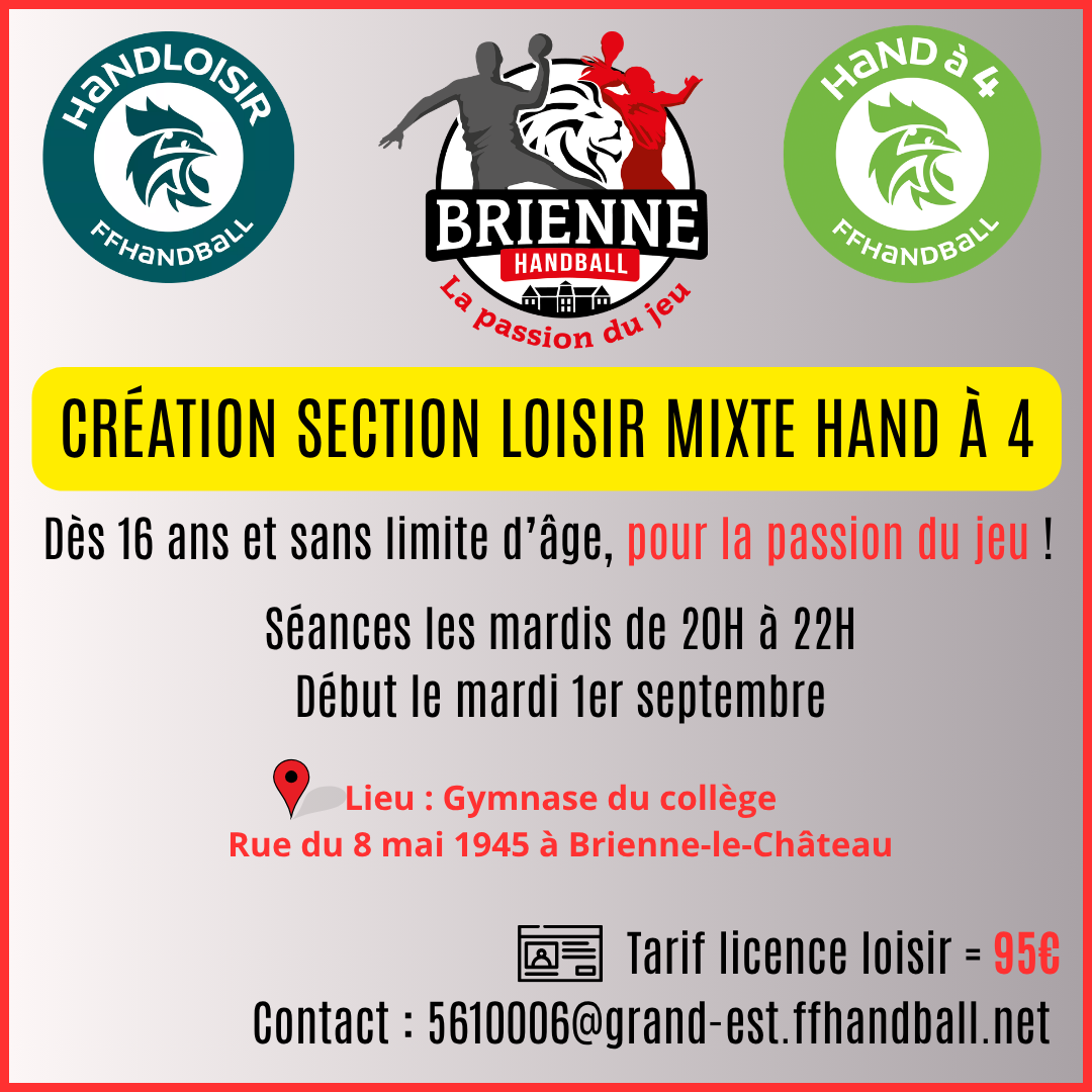 NOUVEAUTÉ : CRÉATION SECTION HAND LOISIR !