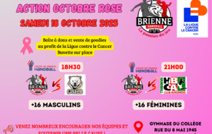 ACTION OCTOBRE ROSE À L'OCCASION DU 1ER TOUR DE COUPE DE FRANCE DÉPARTEMENTALE !