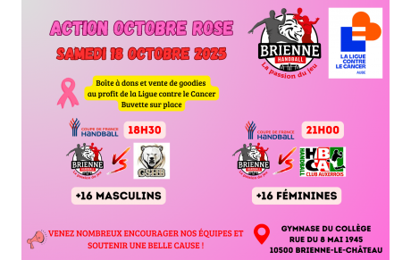 ACTION OCTOBRE ROSE À L'OCCASION DU 1ER TOUR DE COUPE DE FRANCE DÉPARTEMENTALE !