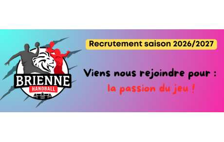 RECRUTEMENT SAISON 2026-2027 !